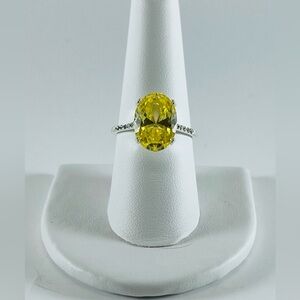 Charter Club Oval Crystal Statement Ring Size 9